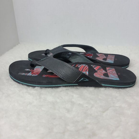 Reef Mens Newport Mens Sandals Size 6 Prints Comfort Slip On Black Flip Flops - Picture 3 of 10